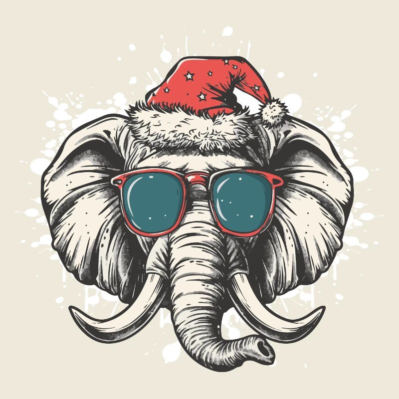 Éléphant Noël Drôle