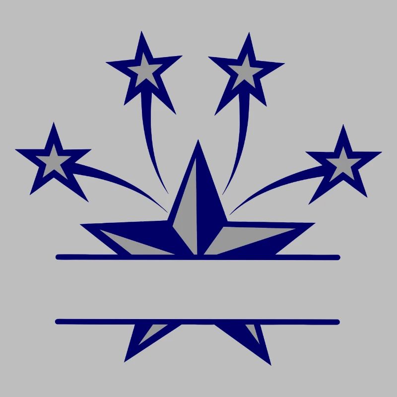 Star dark blue and grey with bar between them