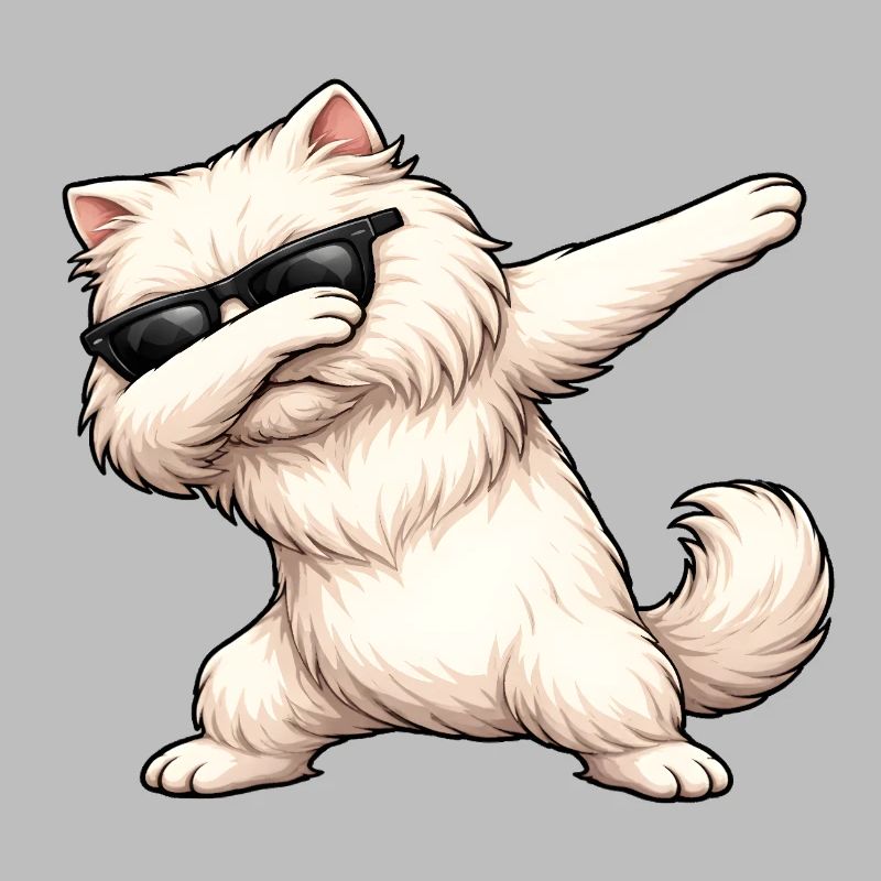 Dabbing Persian Cat