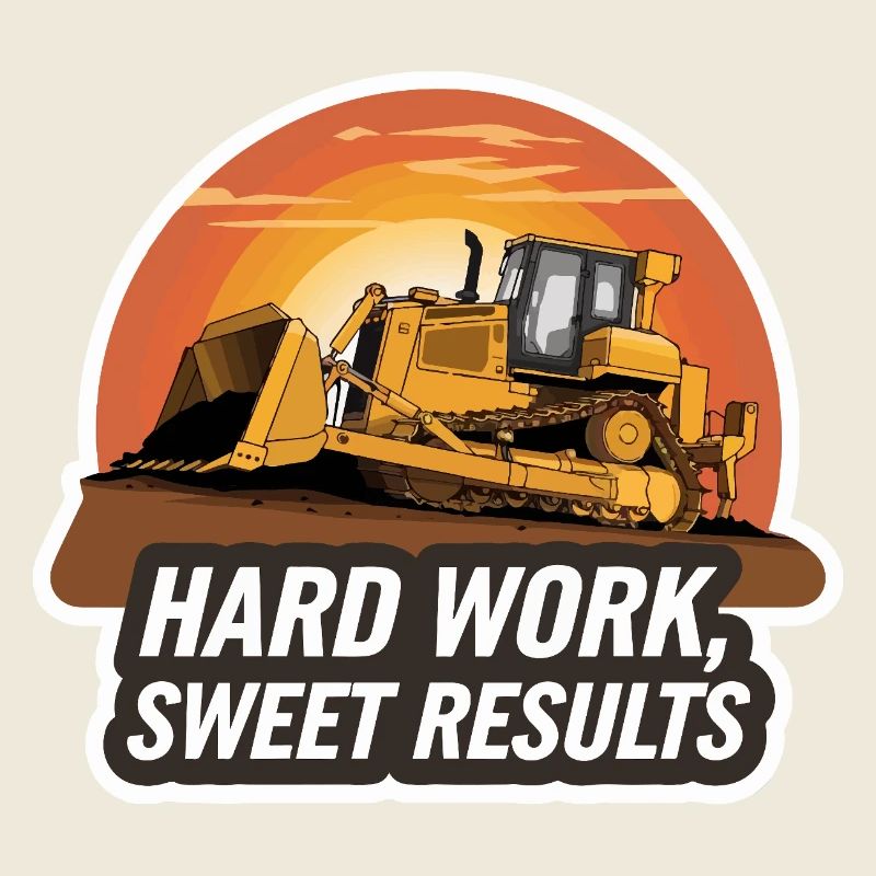 Construction Equipment Sunset Design