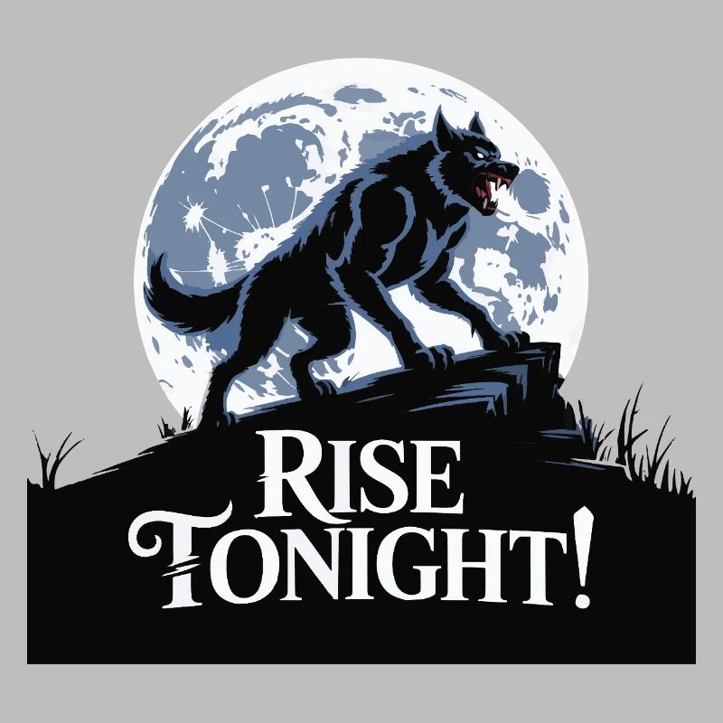 Lone Wolf Rise Tonight Moon Graphic