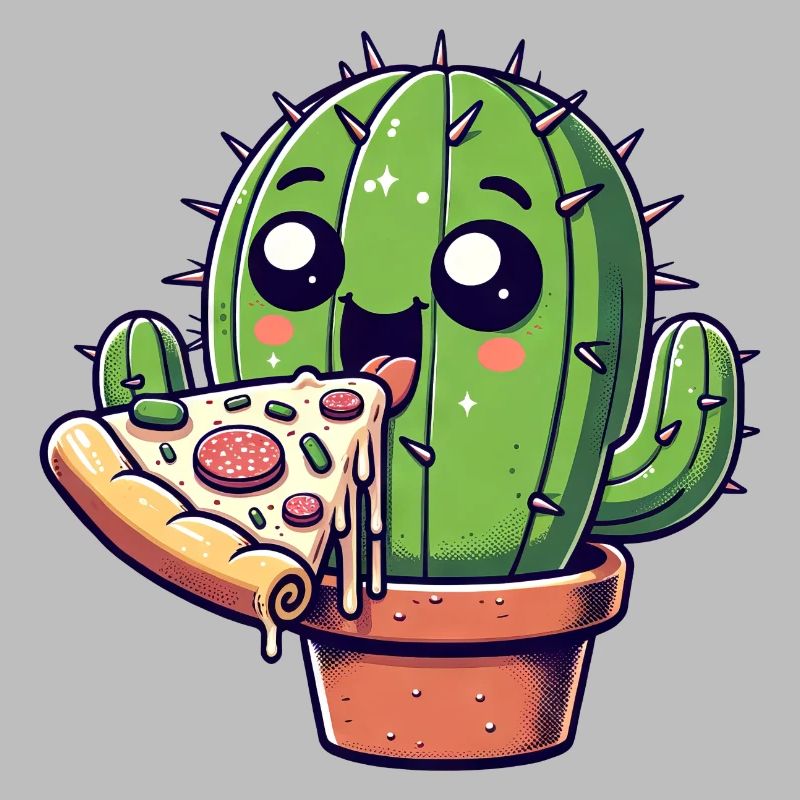 Niedlicher Kaktus Pizza Comic