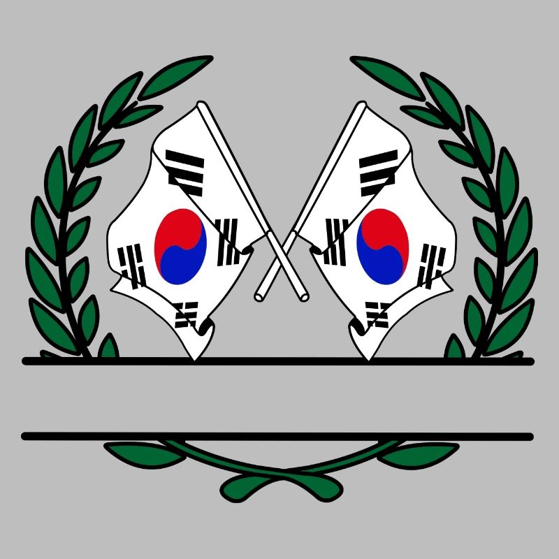 Drapeaux Corée du Sud, bannière couronne de laurier