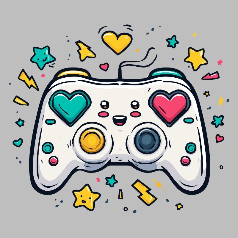 Herzcontroller Neon Spieldesign