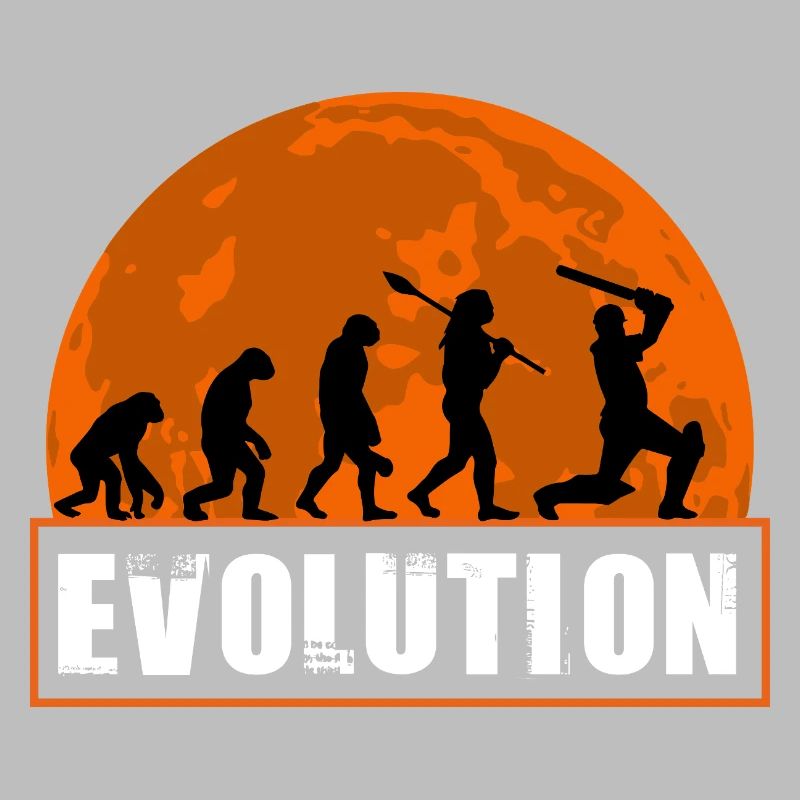 Cricket Evolution Batsman Funny Sports Player Gift