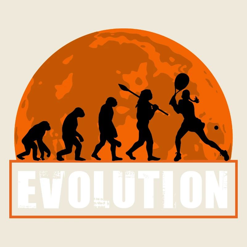 Tennis Evolution Female Player Retro Sunset Art