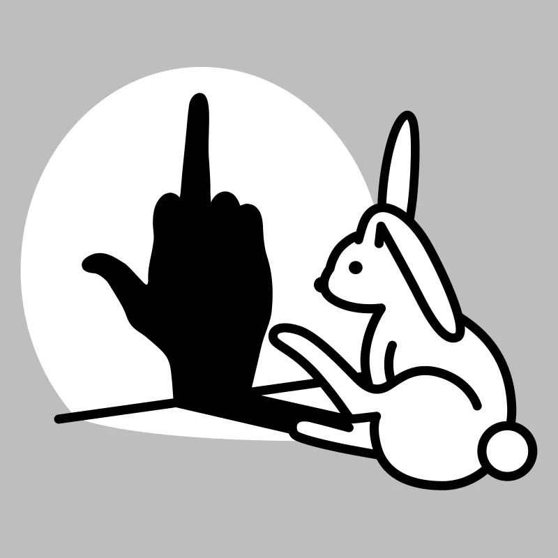 Rabbit Shadow Hand FUCK OFF Middle Finger Rabbit