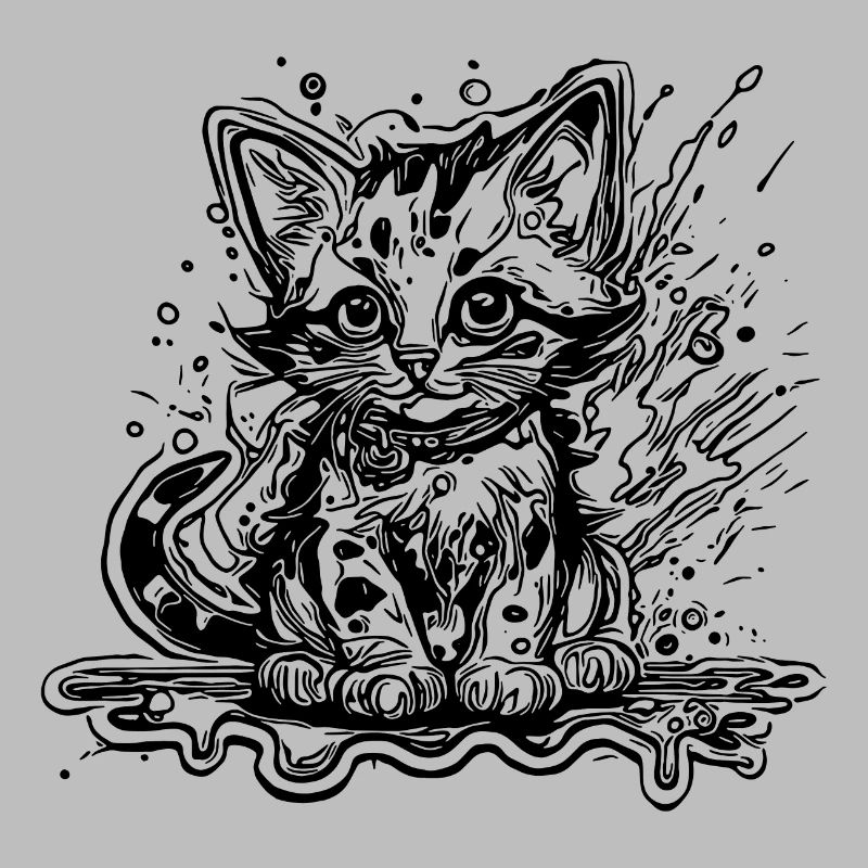 Mignon petit chat du chat poté dans le style graffiti