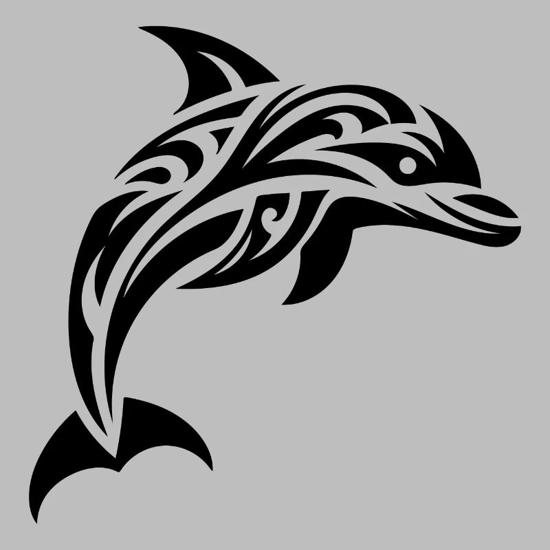 Springender süßer Tattoo Delfin