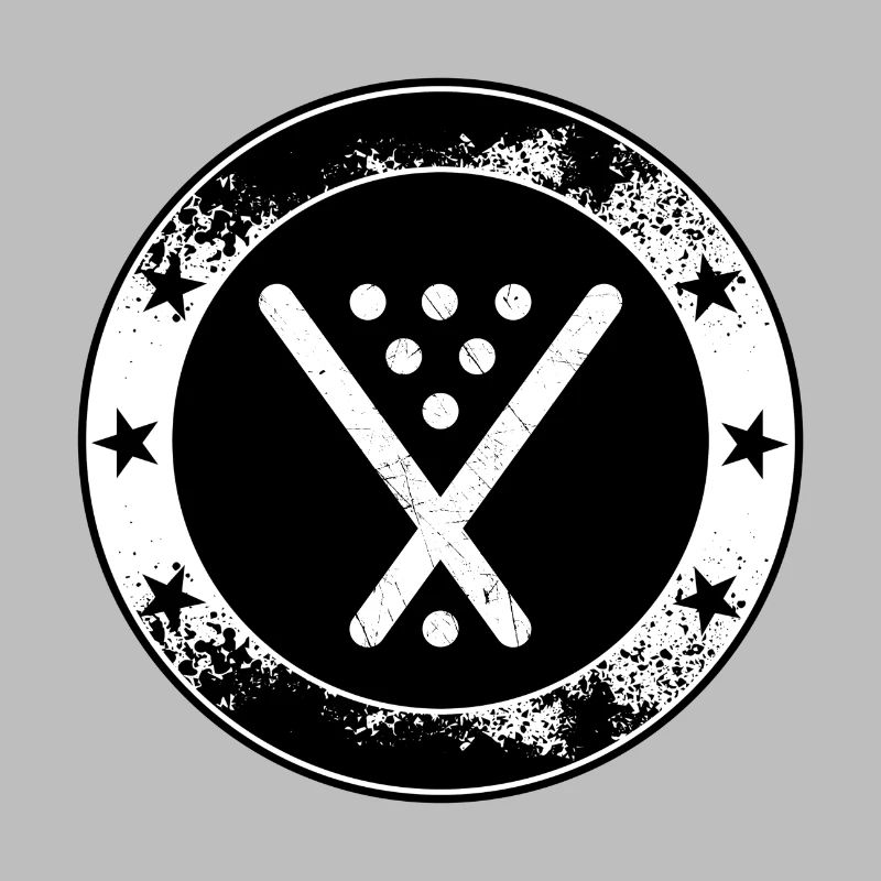 Poolbillard Emblem - Symbol Billard Queue Snooker