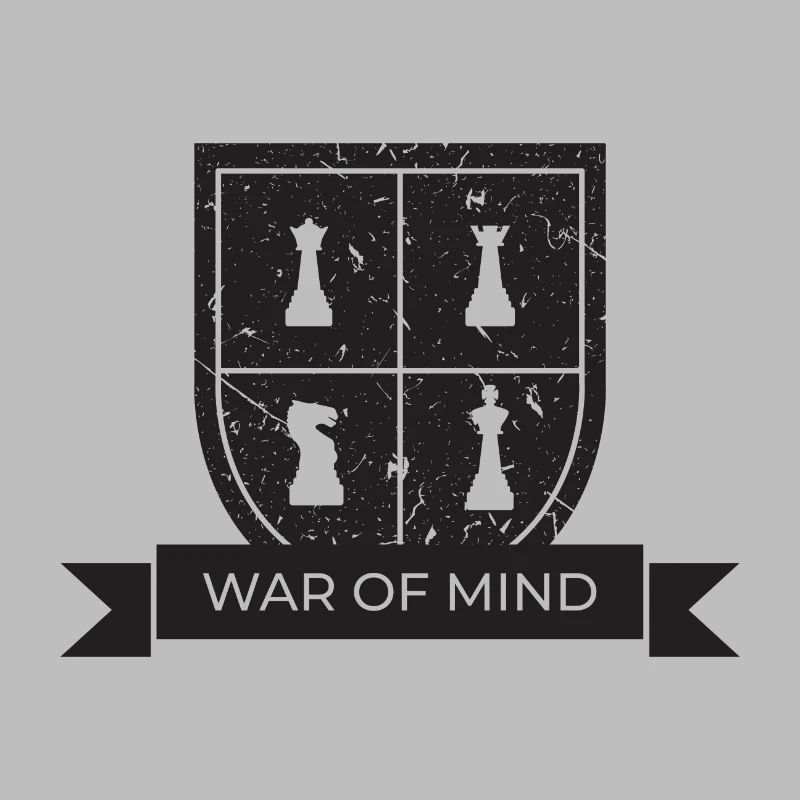 Chess emblem shield gift player idea playing
