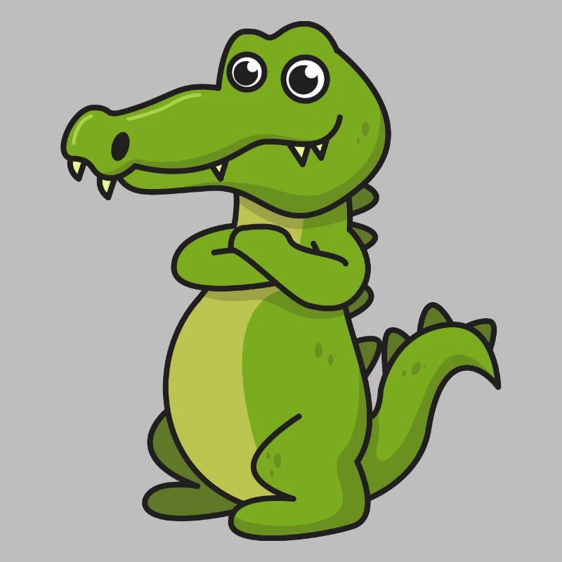 Krokodil Comic Geschenk Kroko Kind Echse Tier Nil