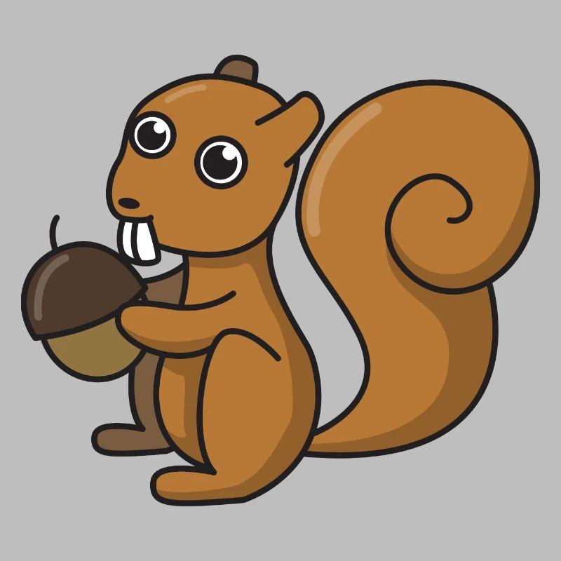 Eichhörnchen Comic Geschenk Nuss Wald Tier Kinder