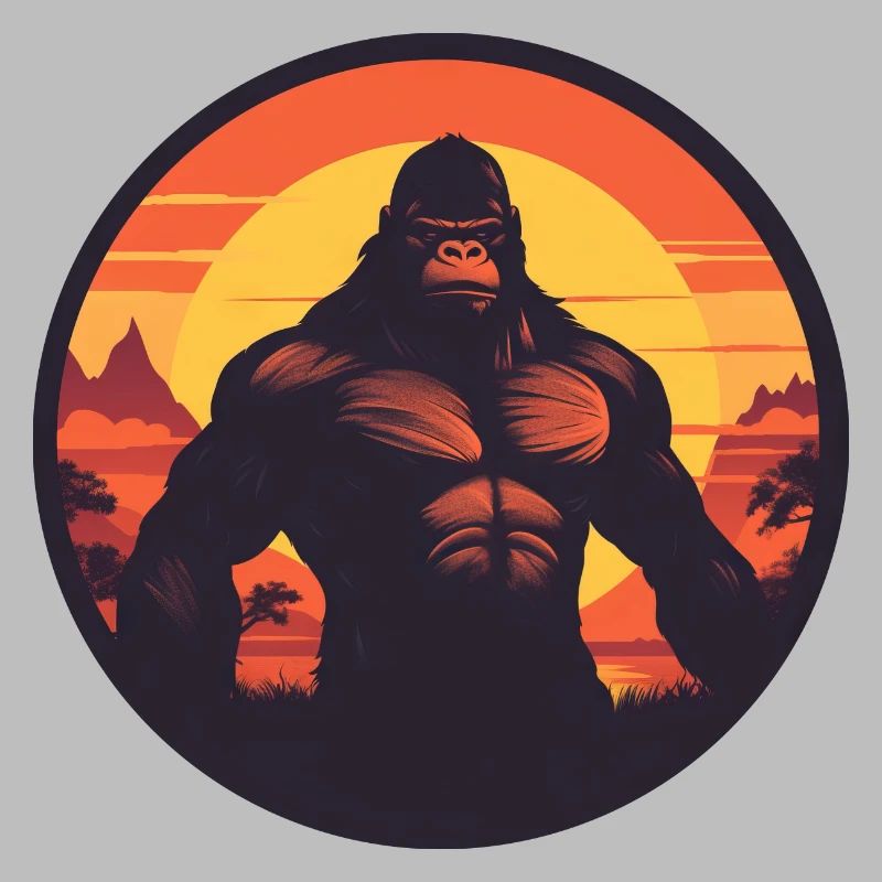 Conception forte de Gorilla Sunset