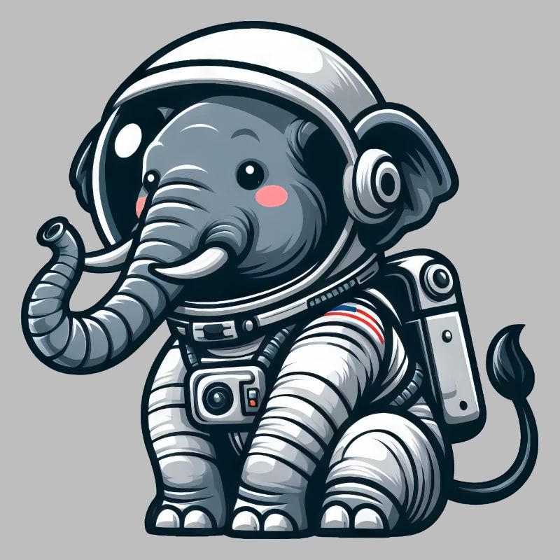 Elephant, Astronaut, Space, Universe