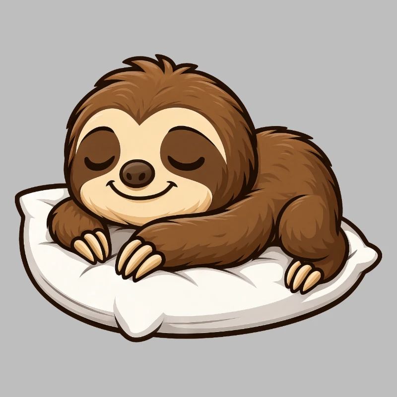 Cute Sloth Cartoon Relax Cuddle Chill