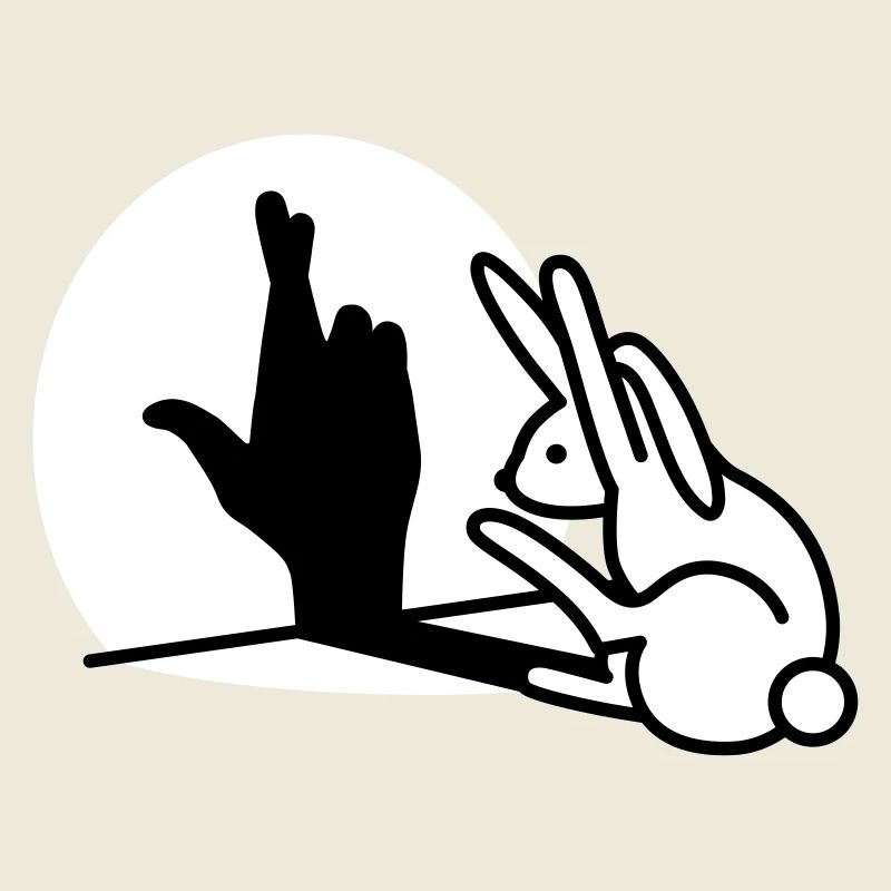 Funny rabbit hand shadow crossing fingers