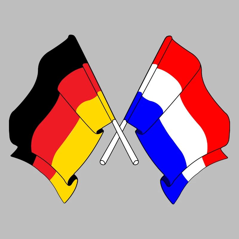 Flagge Deutschlands und Flagge der Niederlande