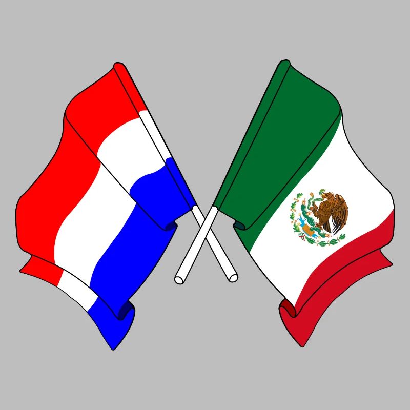 Drapeau Pays-Bas, drapeau Mexique