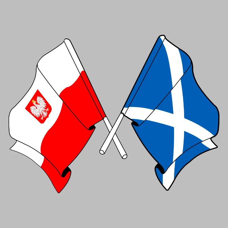 Drapeau de la Pologne, drapeau de l’Écosse