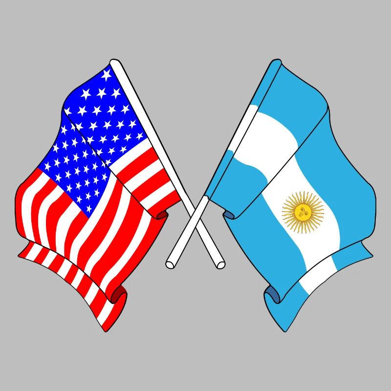 Drapeau des États-Unis et drapeau de l’Argentine