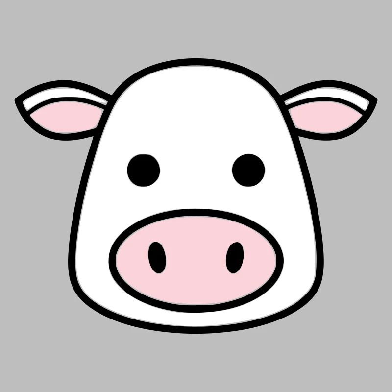 Cute Cow Head Face Comic Vector