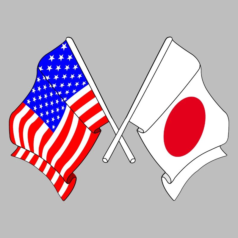 Drapeau des États-Unis et drapeau du Japon