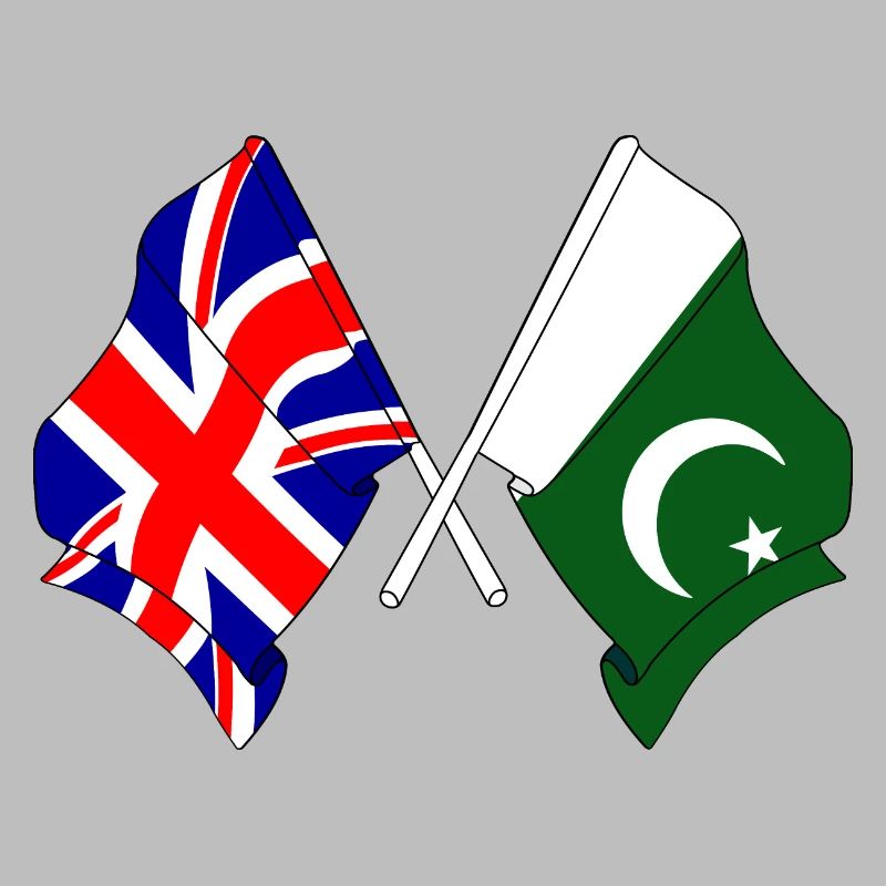 Drapeau de l’Angleterre et drapeau du Pakistan