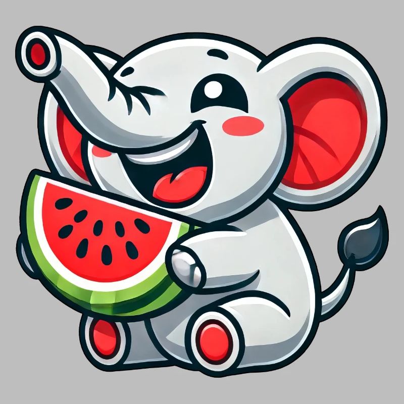 mignon éléphant pastèque fruit d’été rire