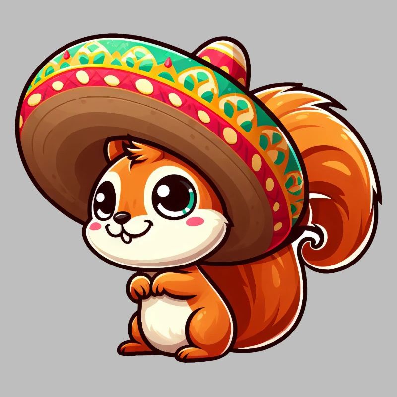 Cinco de Mayo Cute Squirrel Green Eyes