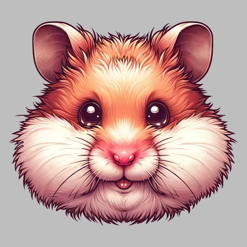 Hamster Head Portrait Ugly Hamster Cheeks