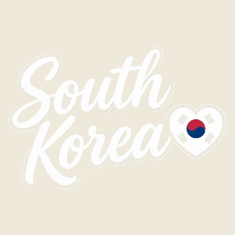 Scénario sud-coréen avec amour de cœur de drapeau