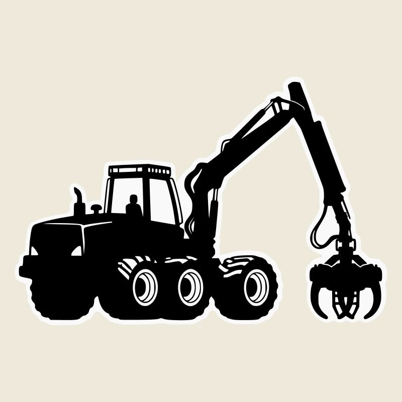 Silhouette de moissonneuse