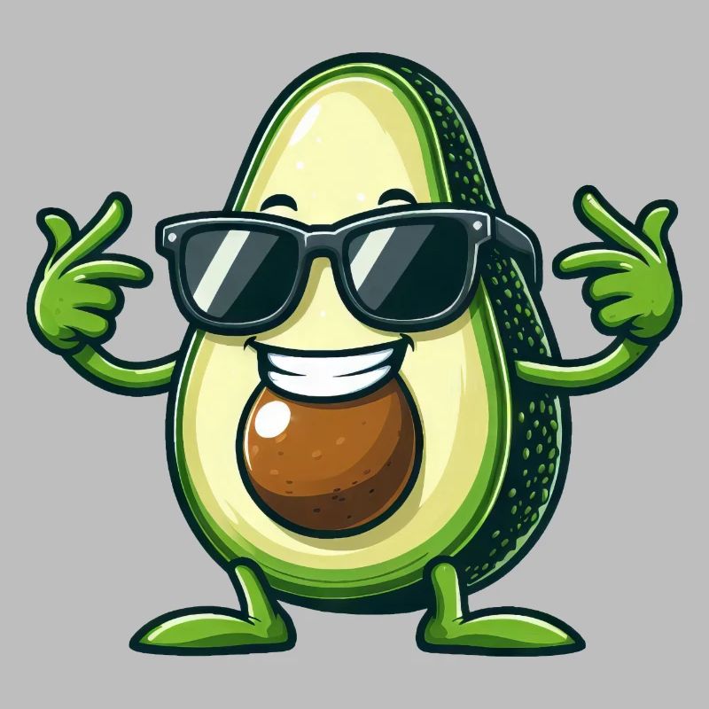 Cool avocado with sunglasses Funny design