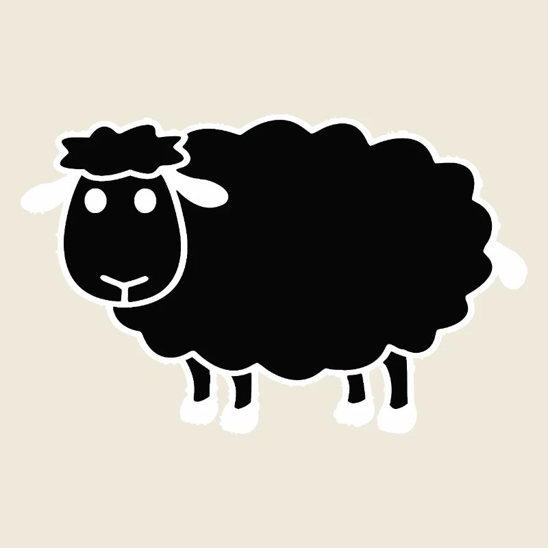 Minimalistische Schwarze Schaf-Silhouette
