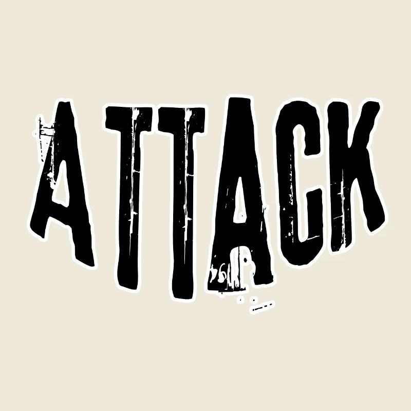 Angriffs-Grunge Schriftzug