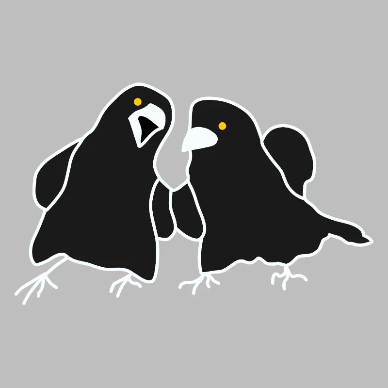 Duo de corbeaux minimaliste