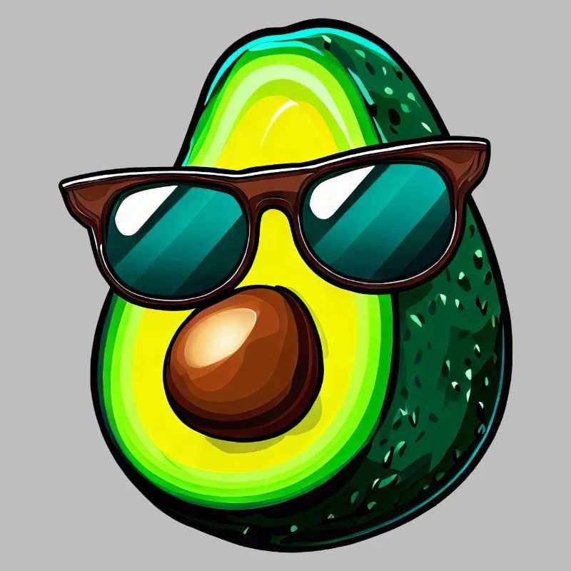 Cool Kawaii Avocado Charming Fruit Design