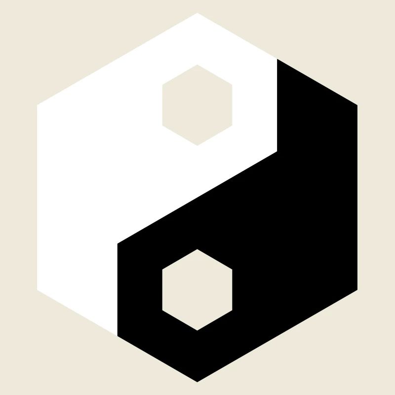 Hex-Ausschnitt Yin Yang