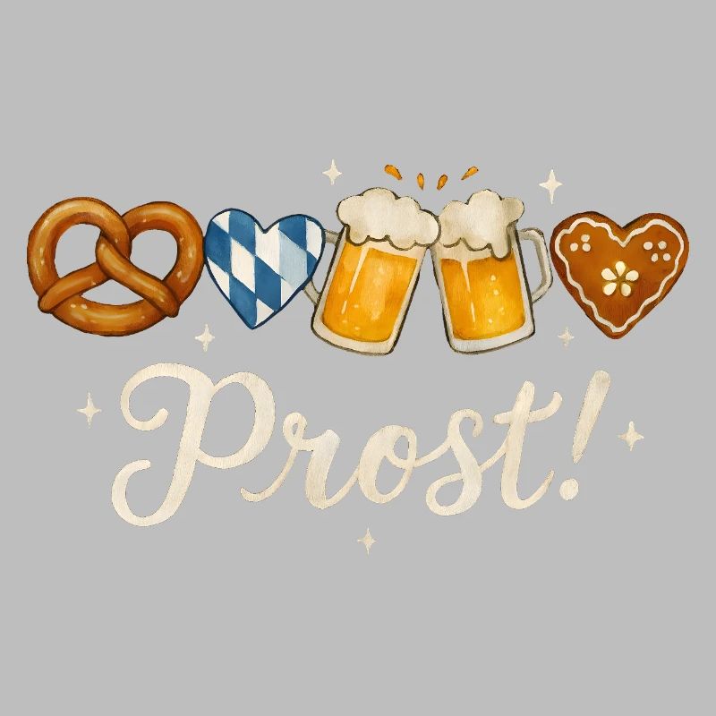 Happy drinks with beer mugs and gingerbread