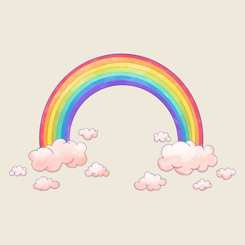 Rainbow dream with clouds