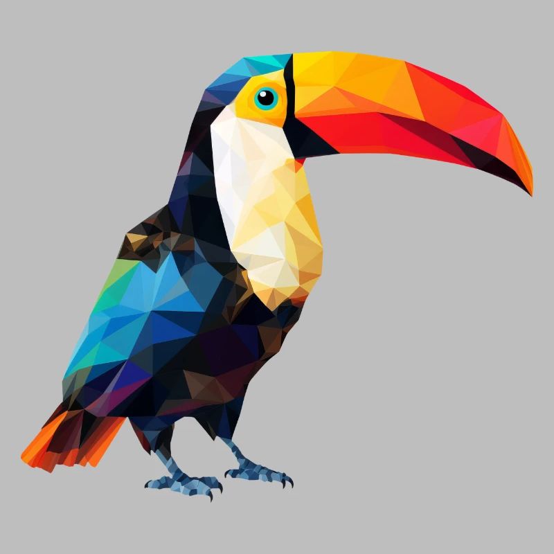 Geometric Toucan: Polygon Art in Paradise