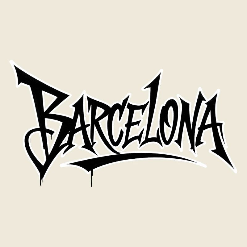 Lettrage de style graffiti de Barcelone