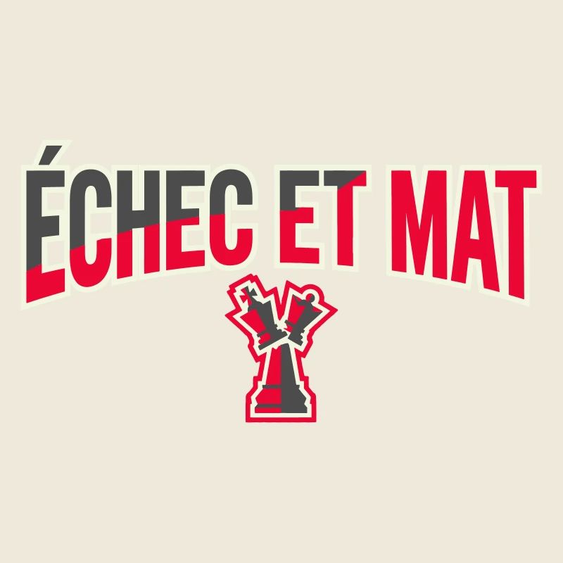 Logo Échec et Mat Rouge Roi Noir en Difficulté