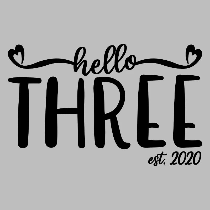 3e anniversaire Enfants filles 3 Hello Three Est. 2020