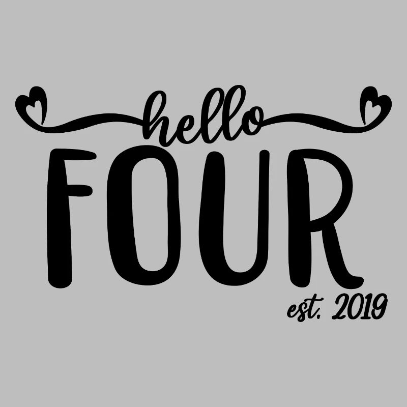 4. Geburtstag Kinder Mädchen 4 Hallo Vier Est. 2019