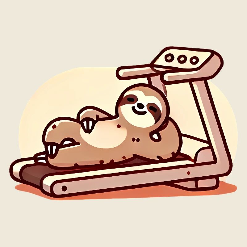 Relaxed Sloth on Treadmill Design