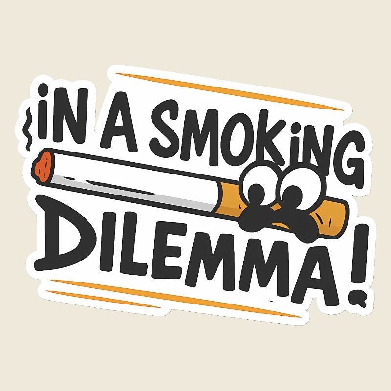Smoking Dilemma Cartoon Sticker
