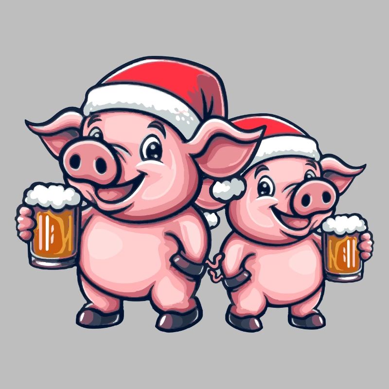 Équipage de la bière de Noël du cochon