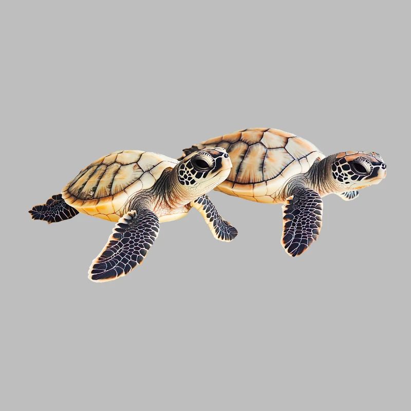Double paire de bébé tortue de mer